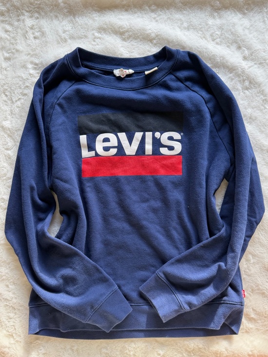Levi's Sweaters - Levi's Navy Logo Sweatshirt - Navy with Red & White Accent